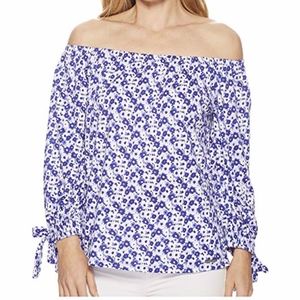Purple Floral Off the Shoulder Top NWT S